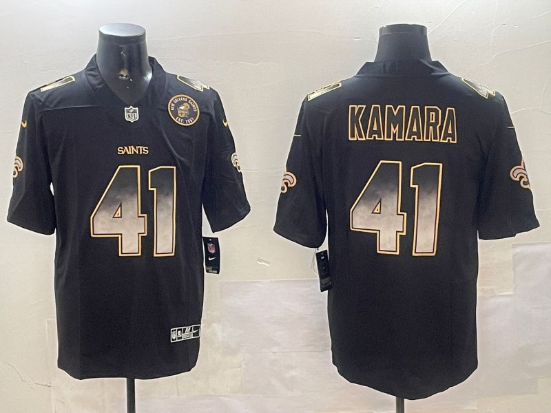 Men New Orleans Saints #41 Kamara Black Nike Smoke Fashion 2024 Limited NFL Jersey style 3->new orleans saints->NFL Jersey